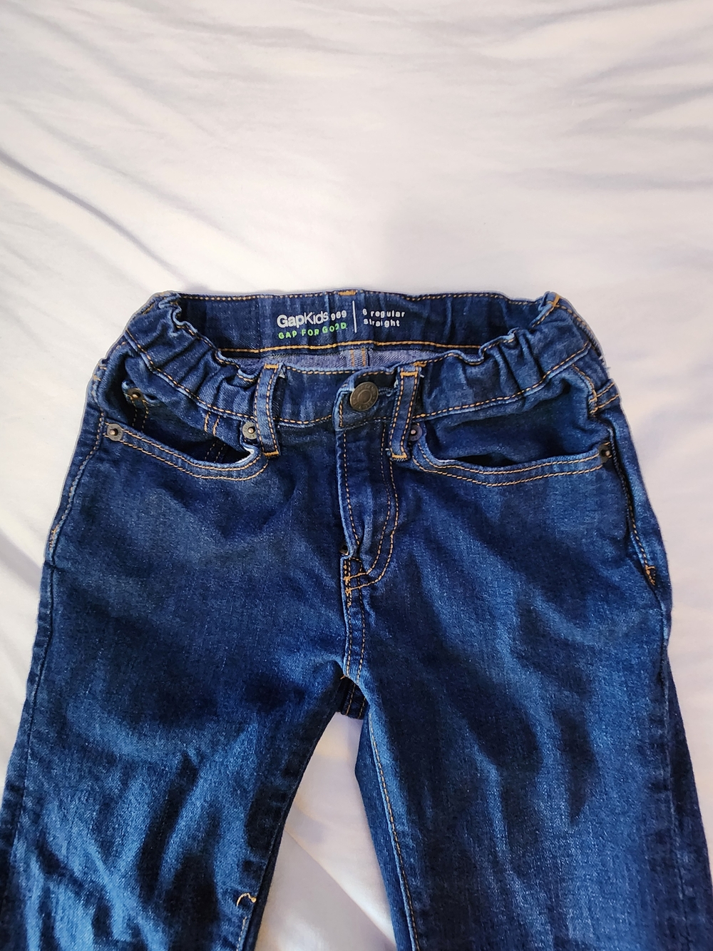 Gapkids Classic Dark Blue Boys Straight Jeans - Size 6reg - Picture 3 of 15
